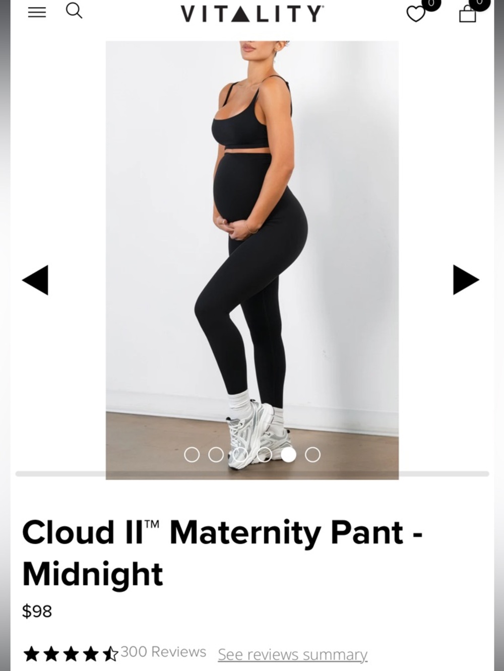 Vitality size medium maternity leggings - Picture 5 of 5